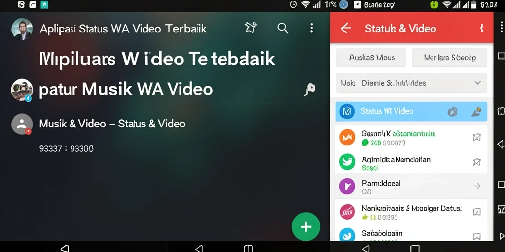 Tampilan antarmuka aplikasi 93337 yang intuitif dan menarik untuk pengguna Status WA Video.
