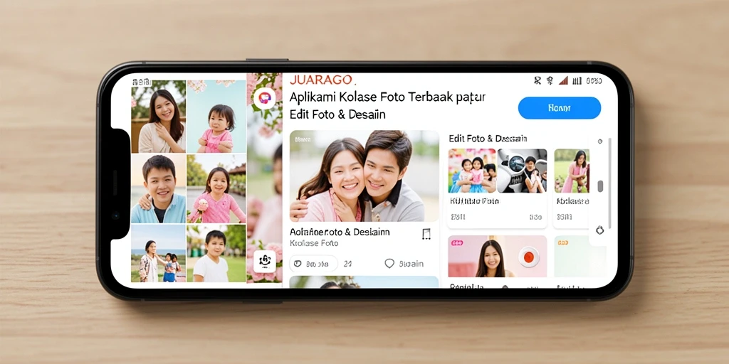 Tampilan antarmuka JUARAGO yang menarik untuk kolase foto.