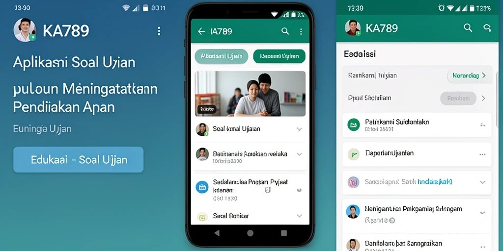 Tampilan antarmuka aplikasi KA789 yang interaktif untuk Soal Ujian.