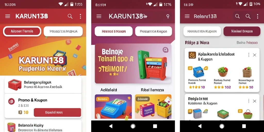 Tampilan antarmuka aplikasi KARUN138 untuk promo & kupon.