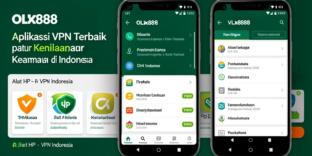 Antarmuka OLX888 yang sederhana untuk penggunaan VPN Indonesia.