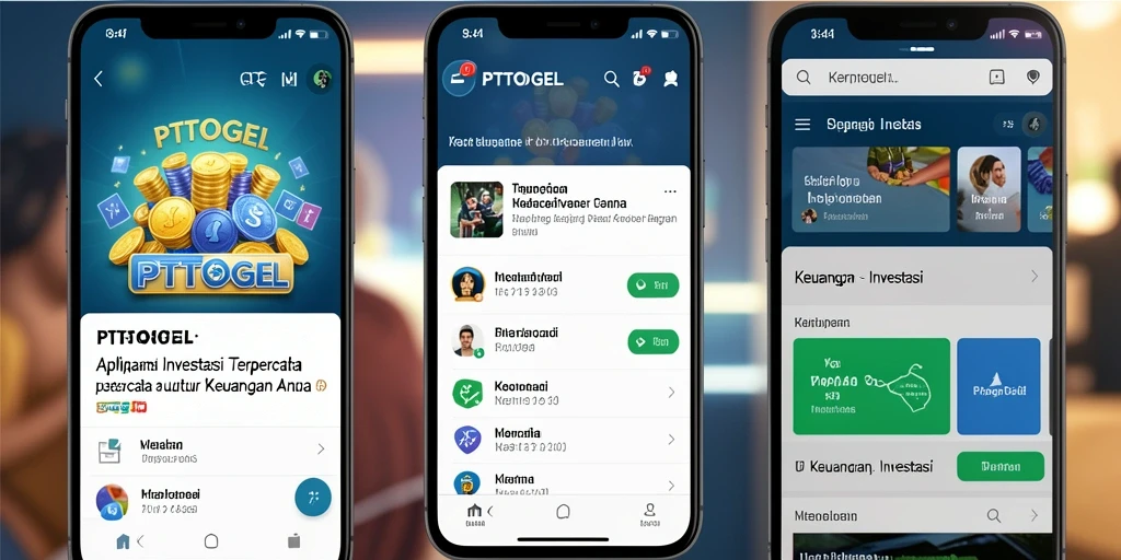 Antarmuka aplikasi PTTOGEL dengan fitur investasi yang lengkap.