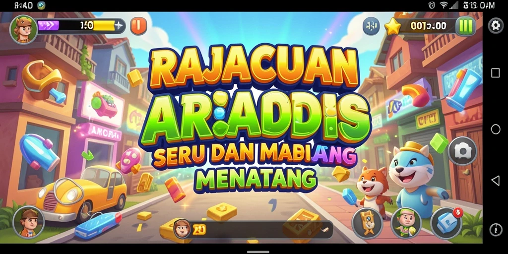 Tampilan antarmuka RAJACUAN dengan berbagai level tantangan yang menarik.