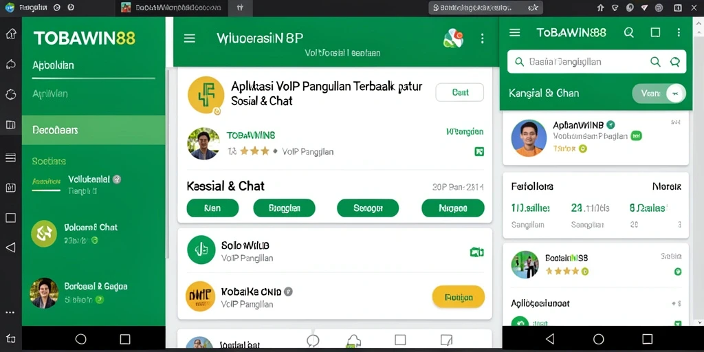 Antarmuka TOBAWIN88 dengan fitur VoIP Panggilan yang intuitif.